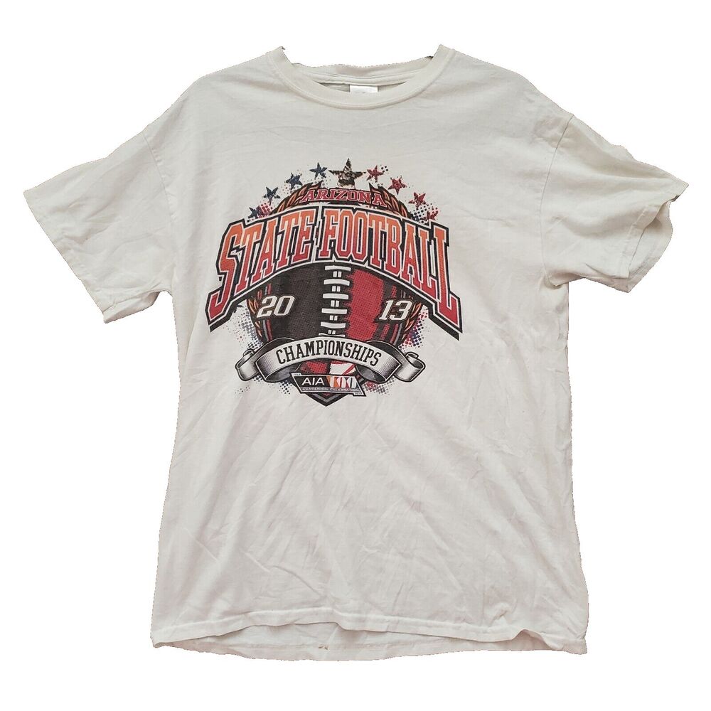Arizona State Football 2013 Championship Shirt Medium White Crew Neck Cotton Tee